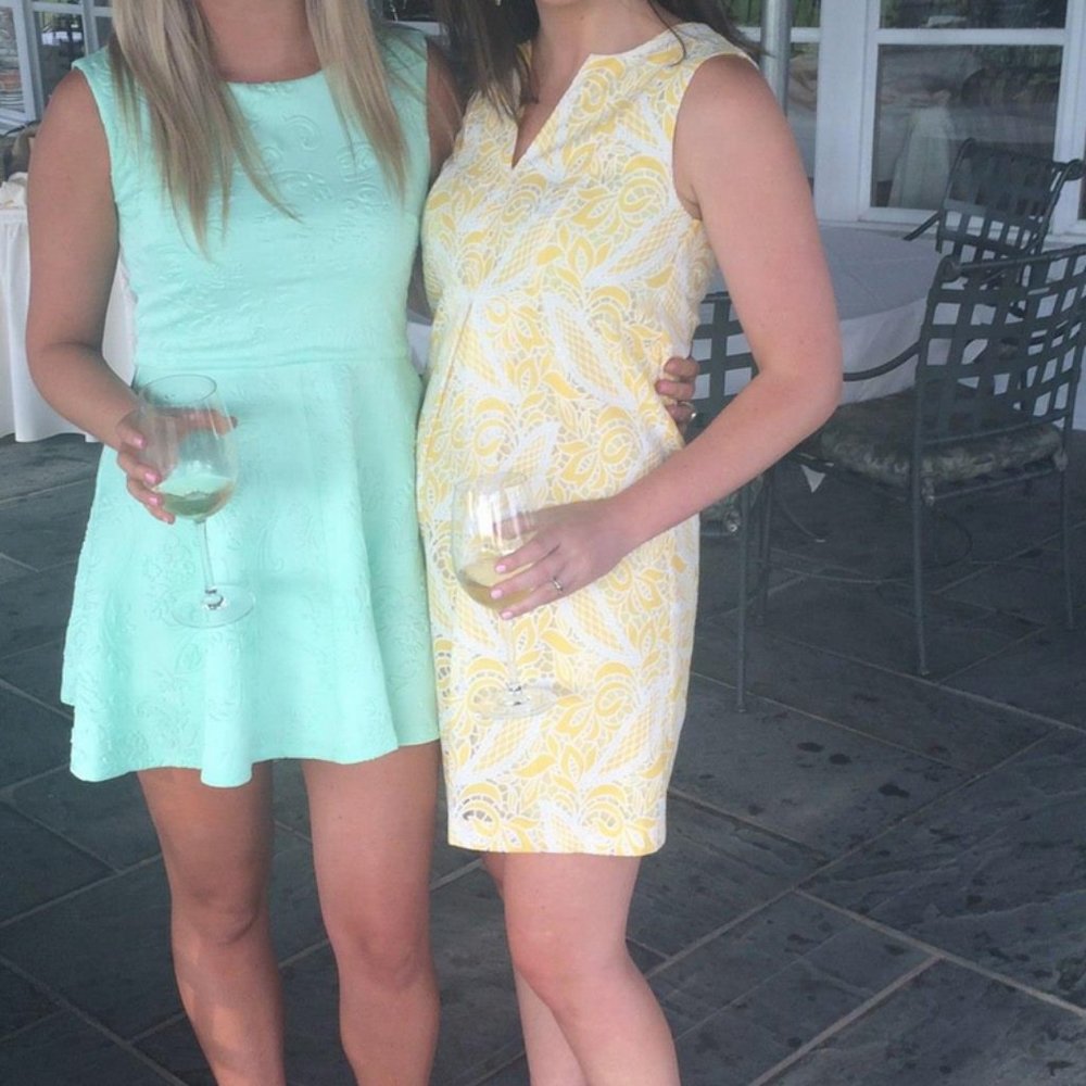 Loft Shift Dress - yellow & white floral pattern. Size 2